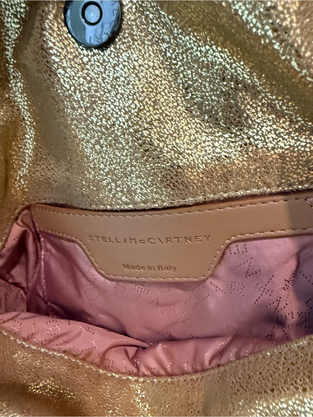 Stella McCartney Mini Metallic Gold Chain-Trim Tote Bag - Picture 3 of 8